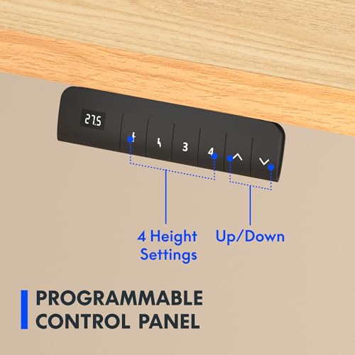 FLEXISPOT E3 Dual Motor Electric Standing Desk 48 x 24 Sit Stand Up Desk, Holds 220 lbs, Adjustable Height w/Memory Presets, One-Piece Maple Desktop & Black Frame, Ships in 2 Boxes - color: Black Frame + Maple Top, size: 48"x24" Whole-piece