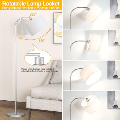 Silver Floor Lamp, Arc Floor Lamps for Living Room - color: Silver