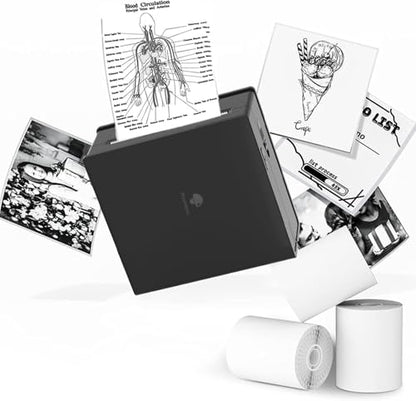 Phomemo Sticker Printer, Inkless Mini Thermal Sticker Printer Machine | Mini Sticker Printer, Mini Printer Sticker Maker, Mini Impresora Portátil, Sticker Printer Maker, Label Maker for Gifts - color: Black