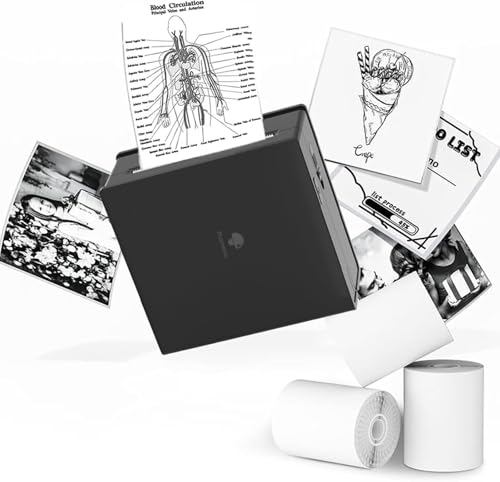 Phomemo Sticker Printer, Inkless Mini Thermal Sticker Printer Machine | Mini Sticker Printer, Mini Printer Sticker Maker, Mini Impresora Portátil, Sticker Printer Maker, Label Maker for Gifts - color: Black