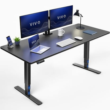 VIVO Black 71 x 30 in Standing Desk, DESK-KIT-2E71B - color: Black Top / Black Frame, size: 71 x 30 inch