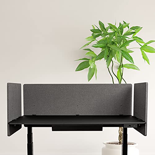Stand Up Desk Store ReFocus Clamp-on Acoustic Desk Divider Privacy Panel that Reduces Noise and Visual Distractions (Ash Gray, 59" x 23.6, 23.6" x 23.6", & 23.6" x 23.6") - color: Ash Gray, size: 60" Set