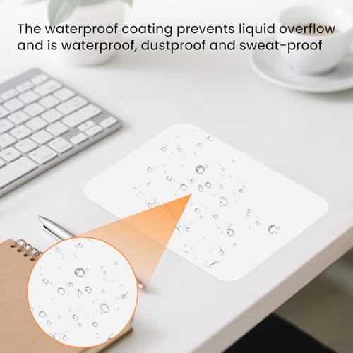 Small Mouse Pad 6 x 8 Inch, Horizontal and Vertical Flexible use. Great for Traveling, Wireless laptops, Keyboard Trays, Offices, etc. (White) - color: white