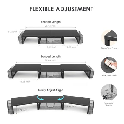 OPNICE Desk Organizers and Accessories, Dual Monitor Stand Riser - color: Matte Black