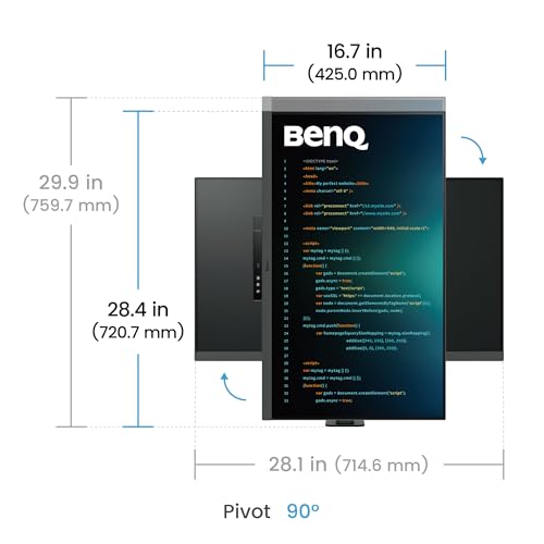 BenQ RD320UA 32” 4K 3840x2160 Programming Monitor with 2000:1 Contrast Ratio, Nano Matte Panel, MoonHalo, 90W USB-C, Coding Modes, Night Hours Protection, Ergonomic Stand, and Eye-Care Technology | Nano Matte Panel, Eye-Care, Coding Modes, MoonHalo Backli