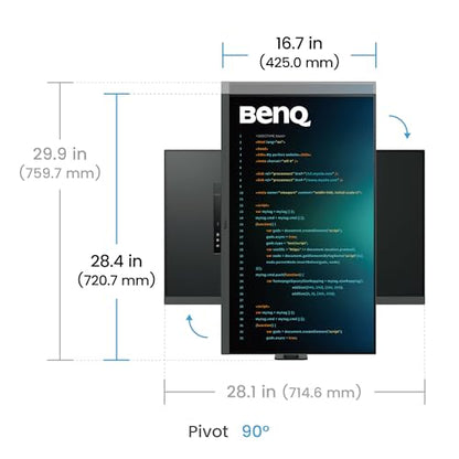 BenQ RD320UA 32” 4K 3840x2160 Programming Monitor with 2000:1 Contrast Ratio, Nano Matte Panel, MoonHalo, 90W USB-C, Coding Modes, Night Hours Protection, Ergonomic Stand, and Eye-Care Technology | Nano Matte Panel, Eye-Care, Coding Modes, MoonHalo Backli