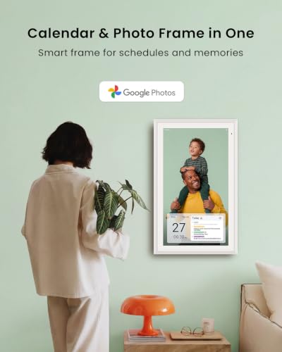 Apolosign 27-inch Digital Calendar, Smart Wall Planner with Calendar Sync, Chore Chart, Install Apps & Widget, Electronic Touchscreen Display for Family Schedules, Dual Mode, Wall Mount Included (White) - color: White