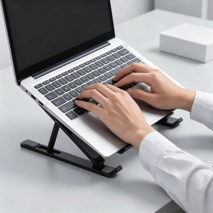Laptop Stand for Desk, Adjustable Laptop Riser ，Ventilated Cooling Notebook Mount Computer Stand for 10-15.6” Laptops,Tablets-Black