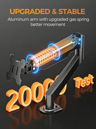 Bracwiser Monitor Mount 17-35 Inch Adjustable Gas Spring Desk Mount Stand Hold up to 24.25lbs with Clamp/Grommet Mounting Base (MD82) - size: 17-35"