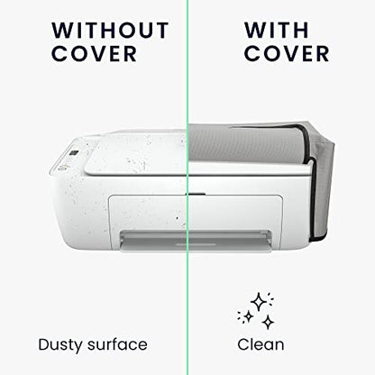kwmobile Dust Cover Compatible with HP DeskJet 2755e / DeskJet 2720e / 2710e / 2820e / 2721e - Printer Case - Fabric Protector Cover - Light Grey - color: Light Grey