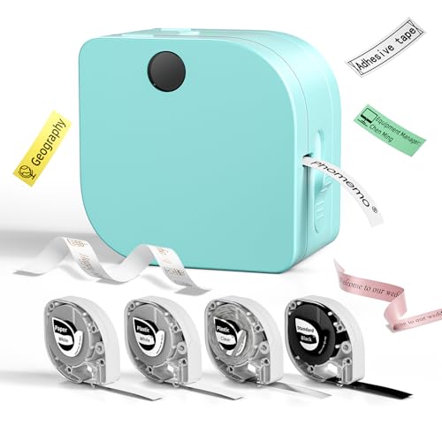Phomemo P12 Label Maker Machine with 4 Tapes, Bluetooth Mini Ribbon Printer | Small Label Makers, Thermal Transfer Labeler with Multiple Templates for School Name Tags Clothes Gift Wrapping Home - color: Green, size: 1 Printer+4 Label Tape