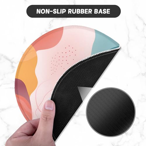 ITNRSIIET Round Mouse Pad with Stitched Edge Premium-Textured Waterproof Non-Slip Rubber Base Desktop Protection Mat Diameter 8.7 inches, Art Style Pattern - color: A03-Art Style Pattern