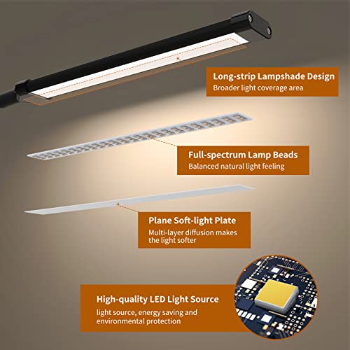 iZELL LED Desk Lamp for Home Office with Clamp [77 LEDs Light 3 Color Modes & 10 Brightness Levels] Flexible Gooseneck Book Lights, Easy Clip on Reading Headboard - style: 1 LED Lamp