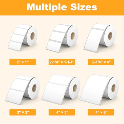 (12,000 Labels/12 Rolls) Labelebal 12 Rolls,1000/Roll -Zebra 2.25" X 1.25” Direct Thermal Labels - Perforated Stickers for Barcode Address, Compatible with Zebra & Rollo & MUNBYN Desktop Printer - color: Zb-2.25''x1.25''-12000