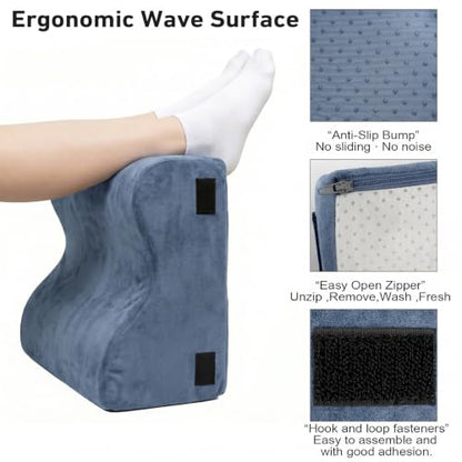 Foot Rest for Under Desk, Ergonomic 3-in-1 Height Adjustable, Non-Slip Base & Washable Cover for Office/Gaming, Blue - color: Blue