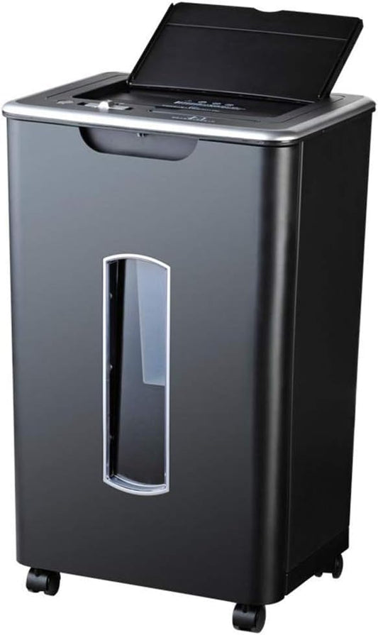Credit Card Shredders for Home Office Use - 6-Sheet Cross-Cut Paper Shredder with Large Wastebasket and Transparent Window