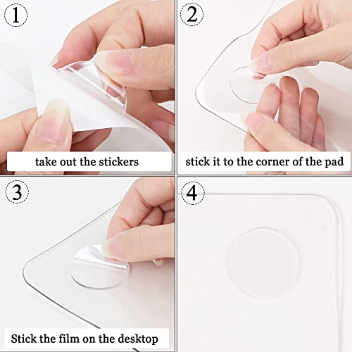 Oterri Clear Writing Desk Pad, 12’’x12” Heat Resistant Waterproof PVC Round Edge Durable Desk Protect Mat, Anti-Static Writing Mat Table Protector - size: 12" x 12"
