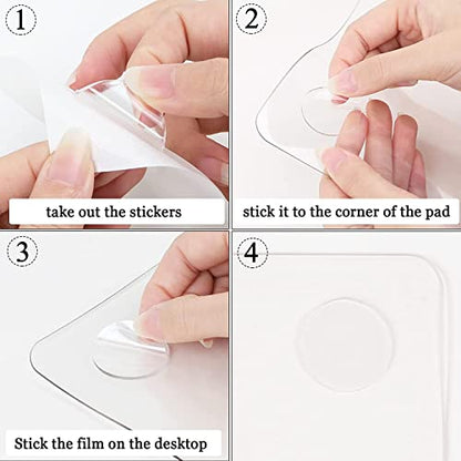 Oterri Clear Writing Desk Pad, 12’’x12” Heat Resistant Waterproof PVC Round Edge Durable Desk Protect Mat, Anti-Static Writing Mat Table Protector - size: 12" x 12"