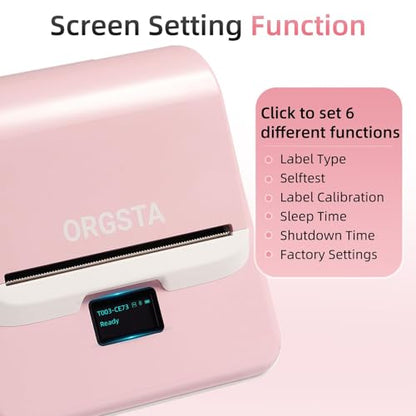 ORGSTA Label Maker Machine with Tape, 3 Inch Bluetooth Label Printer T003 - color: Pink