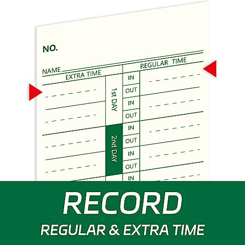 Chuangdi 1000 Pcs Time Cards 1 Side Time Clock Cards 3.5 x 9 Inches