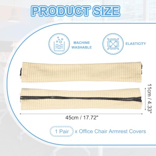 PATIKIL 18x4.3in Office Chair Armrest Covers, 1Pair, Beige - color: Beige, size: 18"