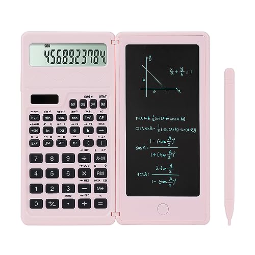 Pink Scientific Calculator for Students,Math Calculator with Notepad - color: PINK