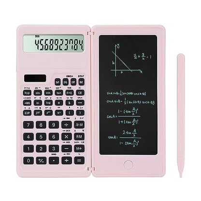 Pink Scientific Calculator for Students,Math Calculator with Notepad - color: PINK