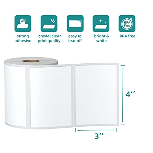 12 Rolls 6000 Pcs 4"x3" 3-Proof Direct Thermal Shipping Labels 1" Core Compatible with Zebra LP2844 ZP450 ZP505 ZD420 GX430T GK420T ZT410 ZD421 and Rollo MUNBYN, 103mmx76mm Thermal Sticker - color: 4"x3"-6000 Labels