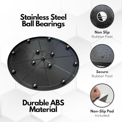LapWorks 10 inch Heavy-Duty Swivel Base - 0.8" Profile, Supports 100lbs - 360˚ Rotating Turntable and Lazy Susan Stand for Monitors, Computers, Plants, More - size: 10-Inch