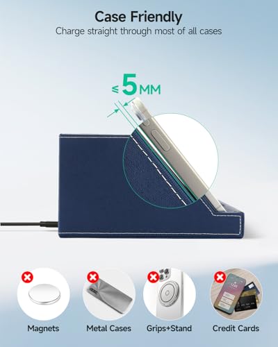 Desk Organizer with Charging Station, Nightstand Organizer Phone Docking Station, Men Gift Husband Wife Anniversary Dad Birthday Nightstand Purse Father Graduation Male Travel Idea Gadgets - color: Blue