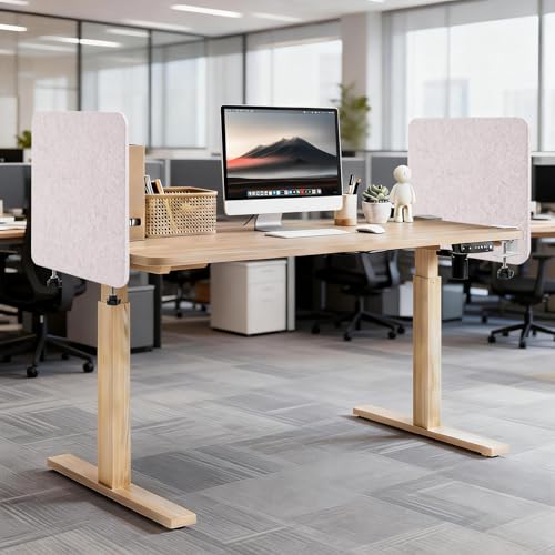 Desk Divider, Clamp On Felt Desk Privacy Panels, Acoustic Sound Absorbing Desk Partition for Office Desk, Reduce Distractions, Oatmeal, 1 Pack, 24 x 24 in | Clamp-On Installation, Felt Privacy Panels, Helps Reduce Visual Distractions, Suitable for Offices