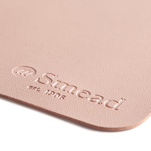 Smead Vegan Leather Desk Pad Mat, Office Desk Mat, Medium, Dusty Rose Pink | Waterproof desk pad protector, writing mat and desk blotter. Non-slip suede grips under a keyboard, mouse and notepad. - color: Dusty Rose Pink, size: 15.7" x 31.5"