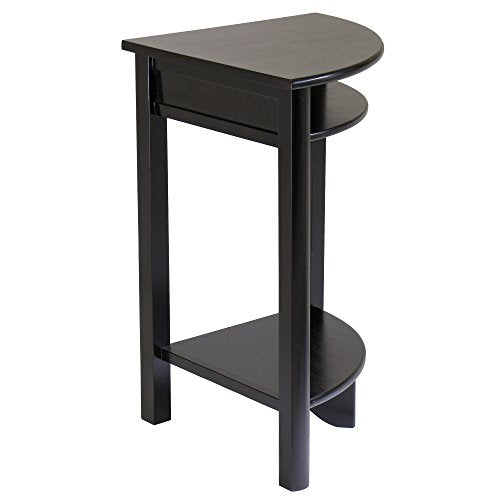 Winsome LISO 31.1-inch x 20 1/2-inch x 20 1/2-inch Composite Wood Corner Table with Cube Storage, Dark Brown