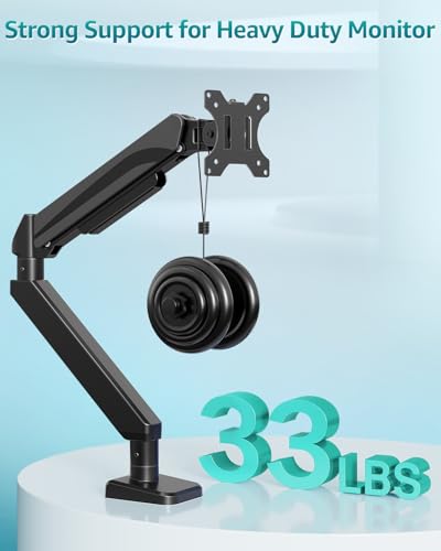 Heavy Duty Single Monitor Arm for Max 42 Inch Hold up to 33 lbs | Monitor Mount Desk Mount Height Adjustable Ultrawide Monitors Stand VESA Mount 70/100 - style: Single