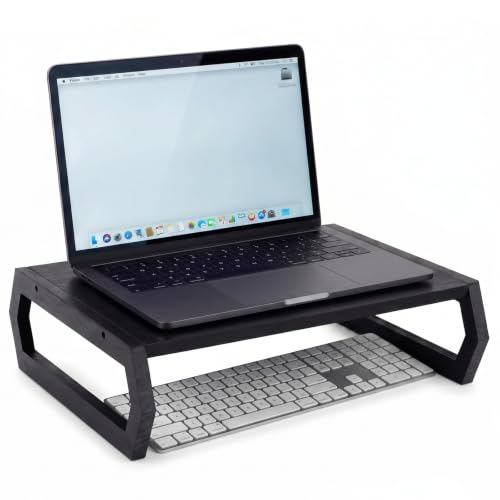 Wenqik Solid Pine Wood Laptop Riser, 14.2" Wooden Laptop Stand for Desk - style: Hexagonal Design
