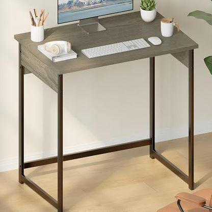 ALISENED Home Office Desks, 30 Inch Small Computer Desk, Home Office Desk, Compact Study Desks for Small Spaces, Easy to Assemble, Gray - color: Grey, size: W-30in