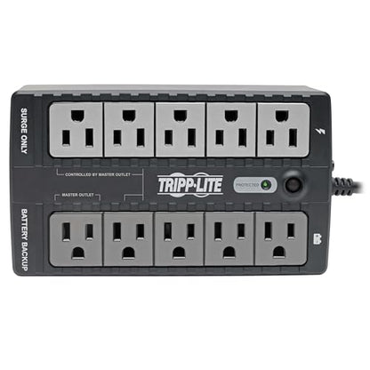 Tripp Lite 550VA UPS Battery Backup Surge Protector Efficient Energy-Star Certified, AVR, 8-Outlet Uninterruptible Power Supply, Dataline Protection, 3-Year Warranty & $100,000 Insurance (ECO550UPS) - style: 550VA