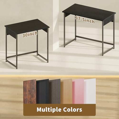ALISENED 30 Inch Computer Desk, Compact Study Desks for Small Spaces, Small Home Office Desks, Sturdy and Stable, Easy to Assemble, Black - color: Black, size: W-30in