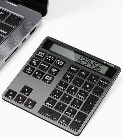JOYEKY Wireless Number Pad Bluetooth Numeric Keypad for Laptop | Number Pad for Laptop,USB-C Rechargeable,34-Keys Bluetooth Numeric Keypad - size: L329