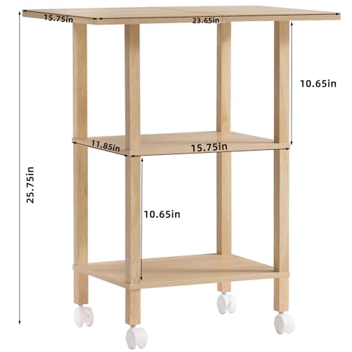 YUFAM 3 Tier Home Printer Stand with Storage, Natural - color: Wood, size: 15.75"D×23.65"W×25.7"H