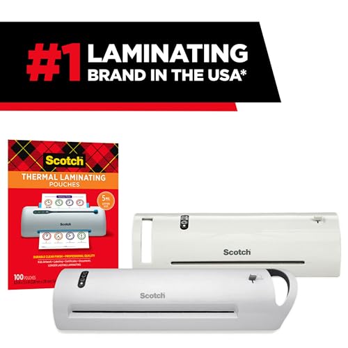 Scotch Thermal Laminating Pouches, 100 Count, Clear, 5 mil., Laminate Business Cards, Banners and Essays, Ideal Office or School Supplies, Fits Letter Sized (8.9 in. × 11.4 in.) Paper - size: 100-Pack