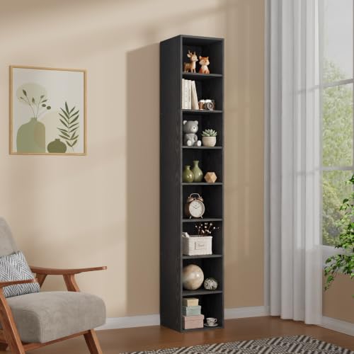 8 Cube Black Book Shelf, Tall Bookcase for Bedroom Home Office Living Room | Black Bookshelf, Black Bookcase, Cube Bookcase, Cube Book shelf Storage, Shelf, Shelving,Wooden Bookcase - color: Black, size: 8 Cube