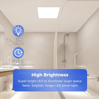 AIKVSXER 42 Pack 2x2 LED Flat Panel Light, Recessed Drop Ceiling Light Kitchen Lighting Fixtures,Bright 6500LM,0-10V Dimmable,Switchable 3000K/4000K/5000K/5700K/6500K, 30W/35W/40W/45W/50W - size: 2x2-42p
