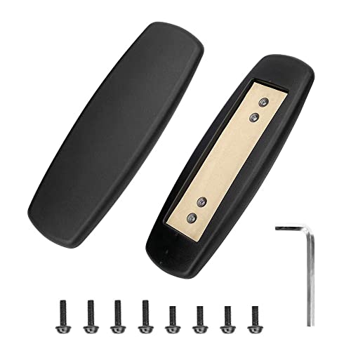 10" Long x 3" Wide Office Chair Replacement Armrest Arm Pads Caps Univeral 4" 5.5" Mounting Hole Office Chair Parts 1 Pair (Black, Set of 2) - size: 10" Long x 3" Wide