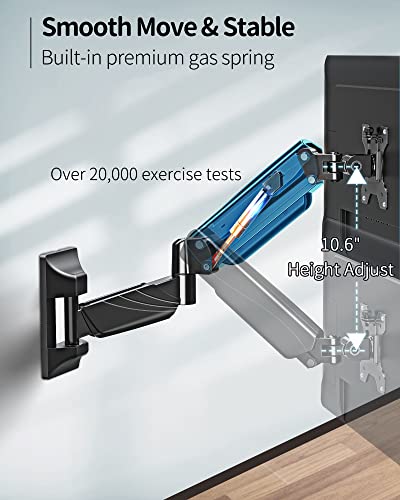 MOUNTUP Monitor Wall Mount for 17-32 Inch Computer Screen, Wall Mounted Arm Support 4.4-17.6lbs Display, Computer Monitor Arm, VESA Bracket for VESA 75x75mm and 100x100mm, Black - size: 17-32 inch