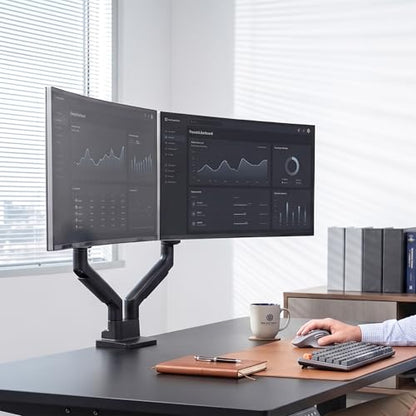 VIVO PRO Heavy Duty, Premium Dual Ultra-Wide Monitor Tension Arm, 24 inch to 38 inch Screens, Holds 59.4 lbs per Arm, Desk Mount Monitor Stand for 2 Ultrawides, Black, PRO-ST245B - color: Black