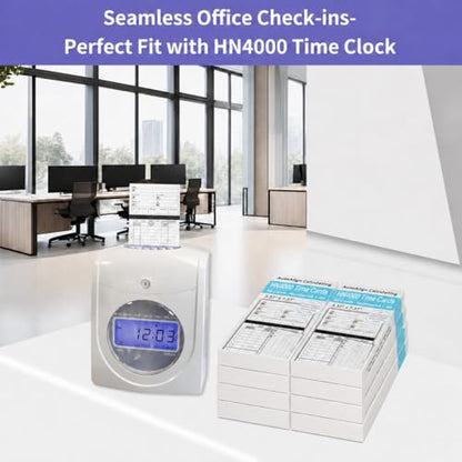 HN4000 Time Cards for Employee Time Clocks, Compatible with HN4000, HN2000, HN2500, HN4500, Card Numbers 1-50, Pre-Punched Holes, of 50 Cards, Separate Packaging (300)