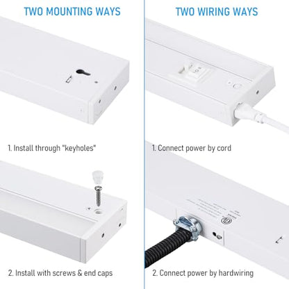 TORCHSTAR 4-Pack 22 Inch 5CCT LED Under Cabinet Lighting Aluminum, White - color: White, size: 22 Inch