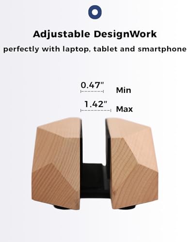 Adjustable Vertical Laptop Stand, MacBook Holder Wood Stand, Wooden Laptop Stand, Vertical Laptop Holder for Desk, Width Adjustable Dock Fits All MacBook/Surface Pro - color: 1 slot beech