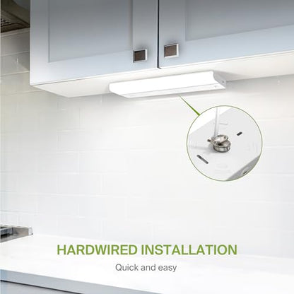ASD LED Under Cabinet Lighting Hardwired, 18 Inch 10W 2700K-5000K Selectable, 807LM, CRI90+, Direct Wire Linkable Under Counter Lights for Kitchen, Dimmable Under Cabinet Lights, White, UL Certified - color: 18 Inch White, size: 1 Pack